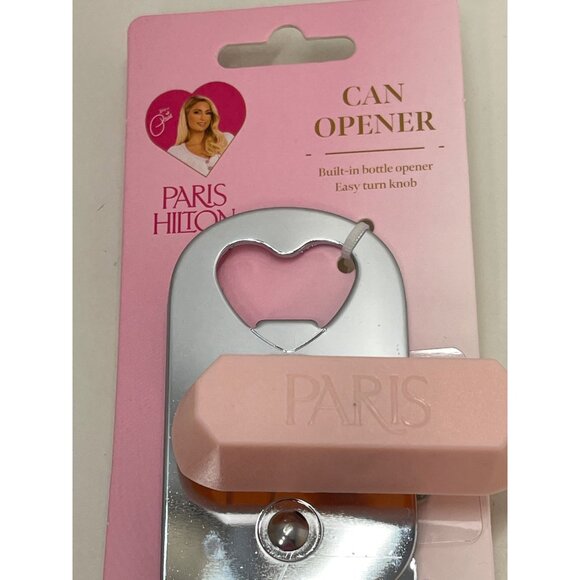 Paris Hilton Can Opener With Heart-Shaped Handles Bottle Opener & Easy Turn Knob - Picture 2 of 4